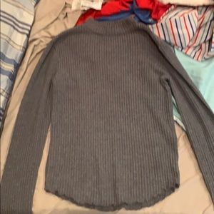 Gray turtleneck sweater